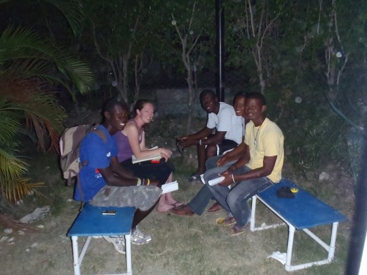 Meeting with students in Haiti in March, 2011.