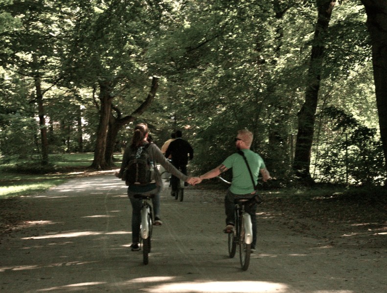 Jeff and I biking in the English Garden in Munich, Germany.